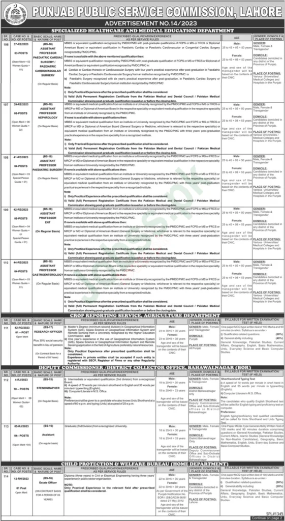 Federal Public Service Commission of Pakistan (FPSC) Govt Jobs 2023