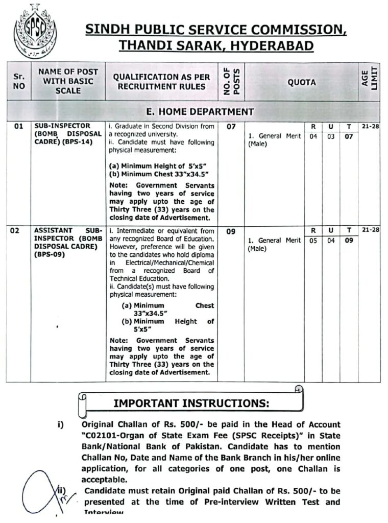 Sindh Public Service Commission (SPSC) Govt Jobs 2023 Apply Now