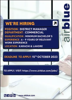 Apply for AirBlue Jobs 2023 